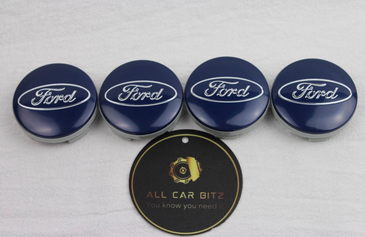Blue Ford Wheel Centre Caps– Set of 4