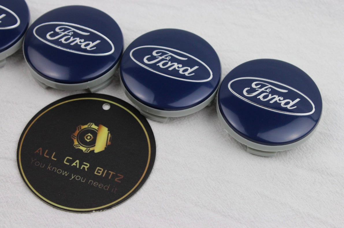 Blue Ford Wheel Centre Caps– Set of 4
