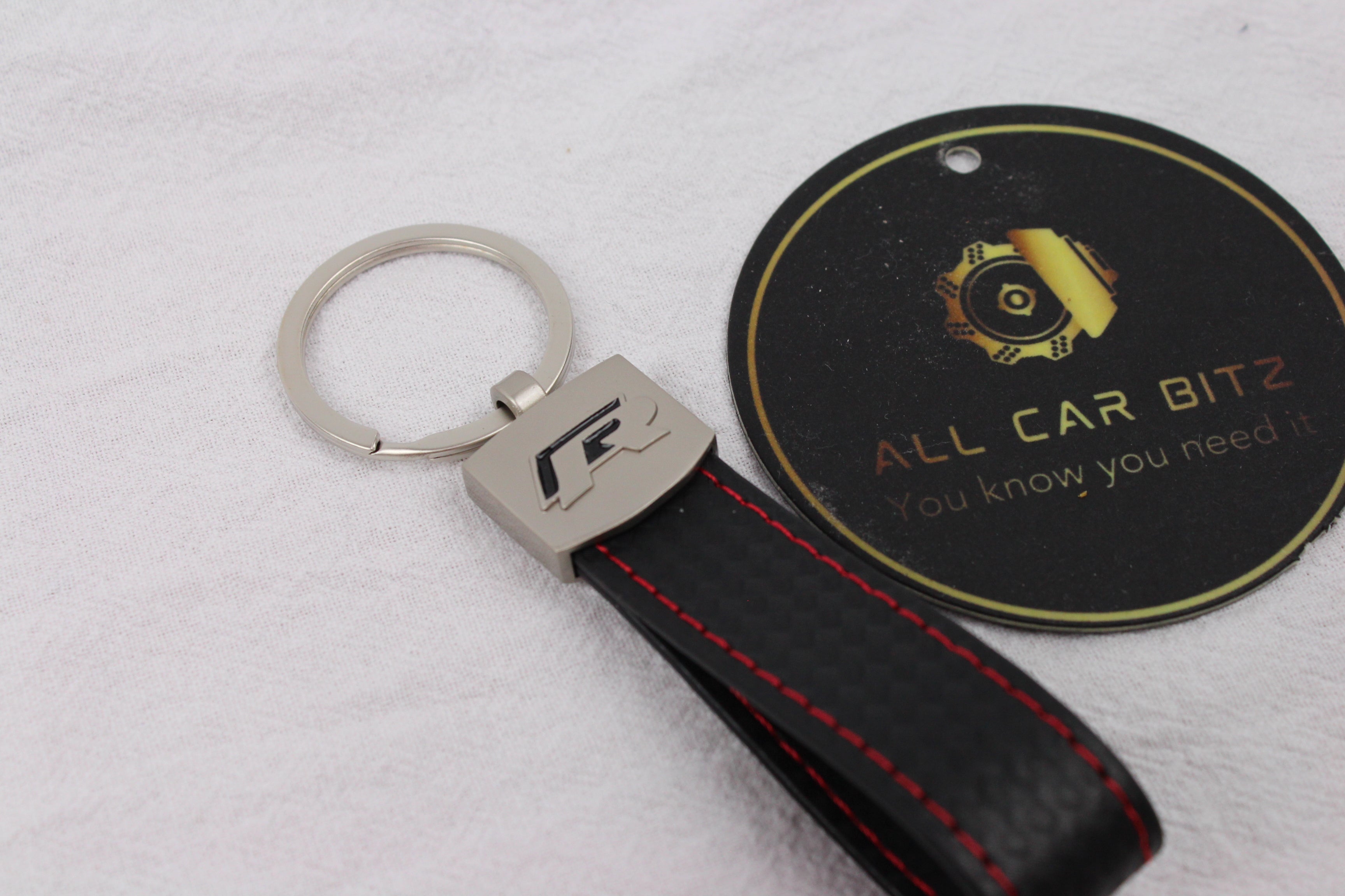 Volkswagen R Style Keychain – Carbon Fibre Leather Key Ring