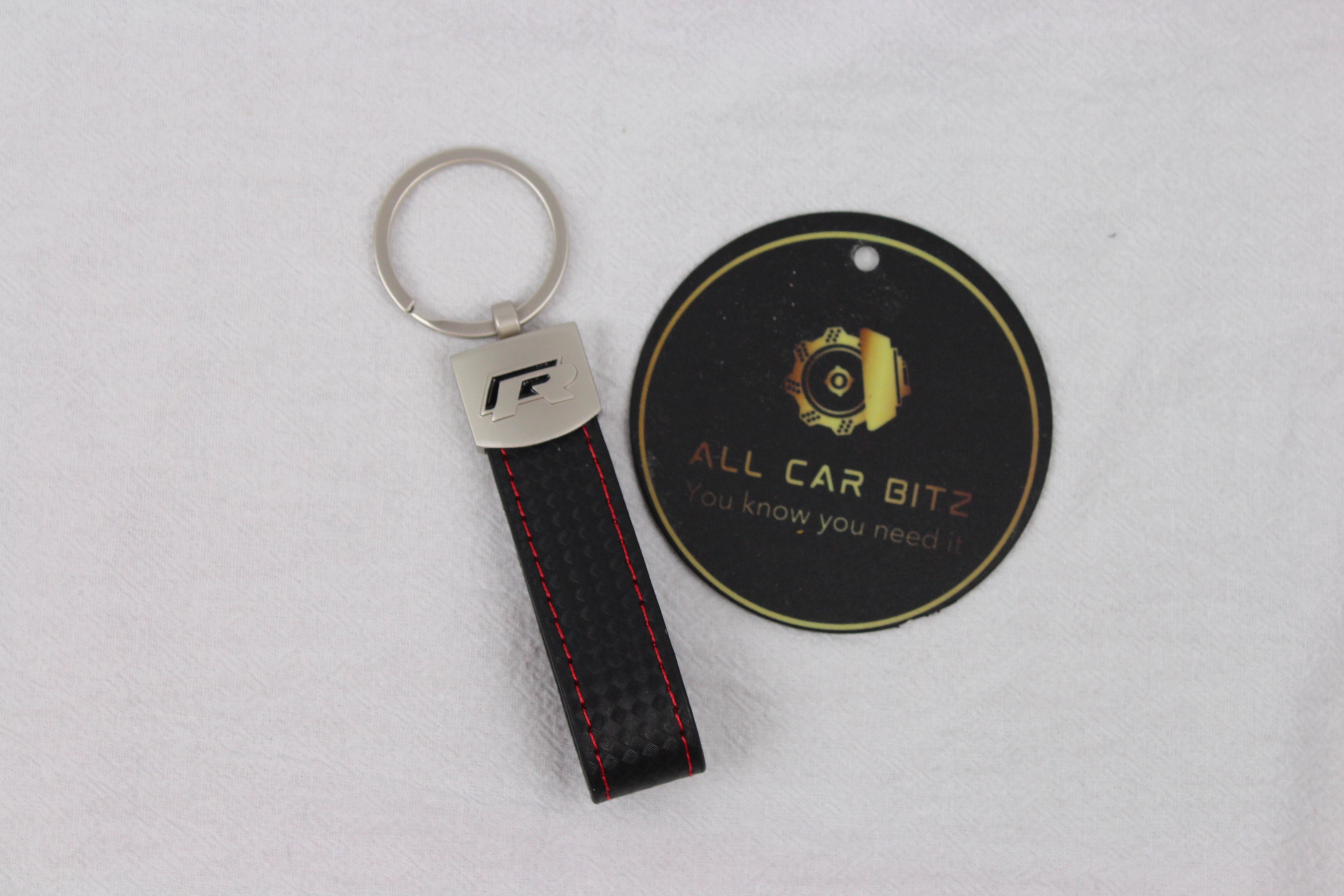 Volkswagen R Style Keychain – Carbon Fibre Leather Key Ring