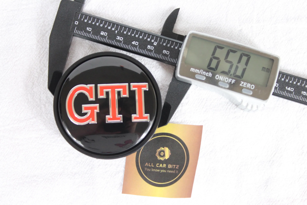 Volkswagen Black GTI Wheel Centre Caps & Badge Set