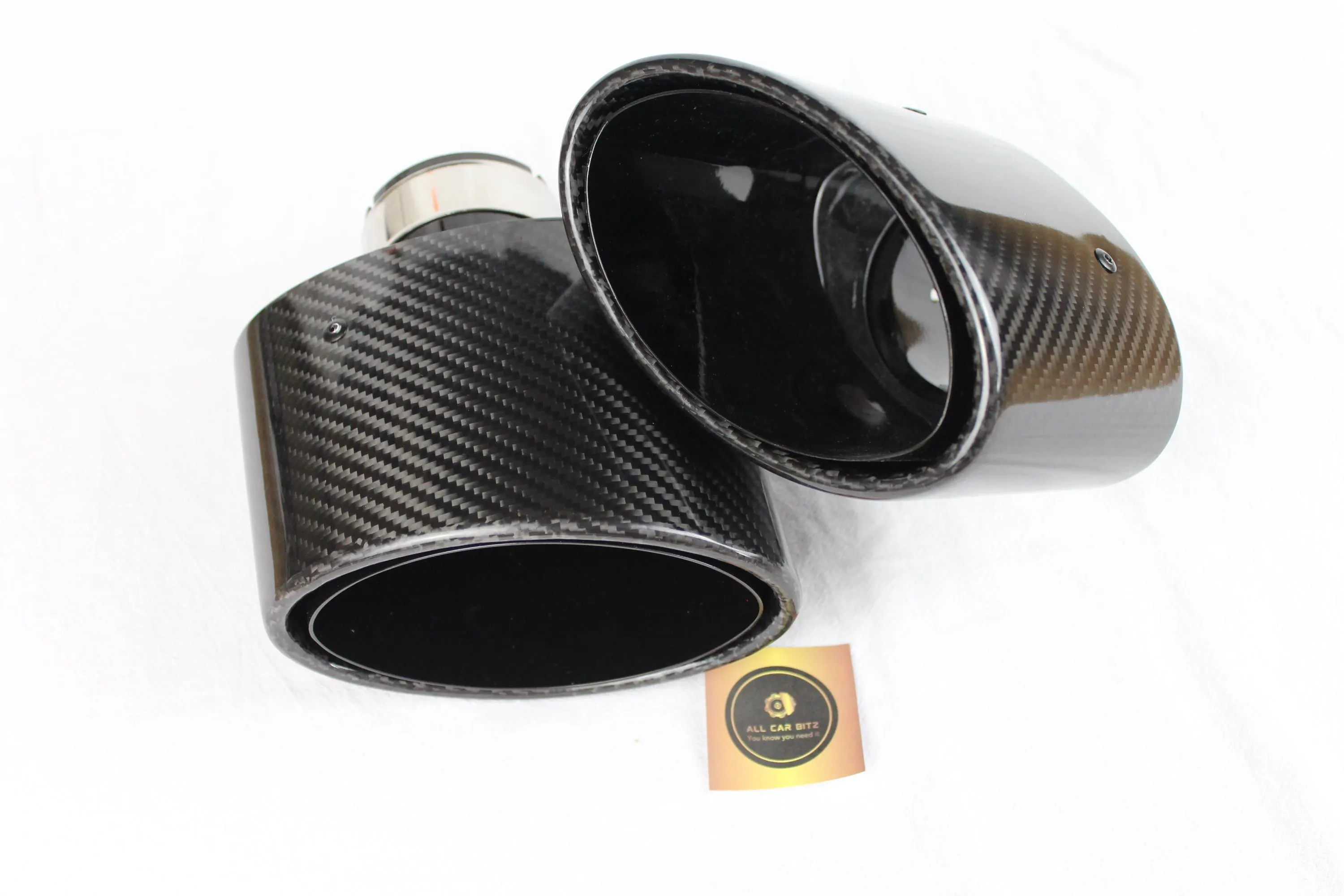 Audi RS3 6"x4" Carbon Fiber Oval Dual Exhaust TailPipe Tips