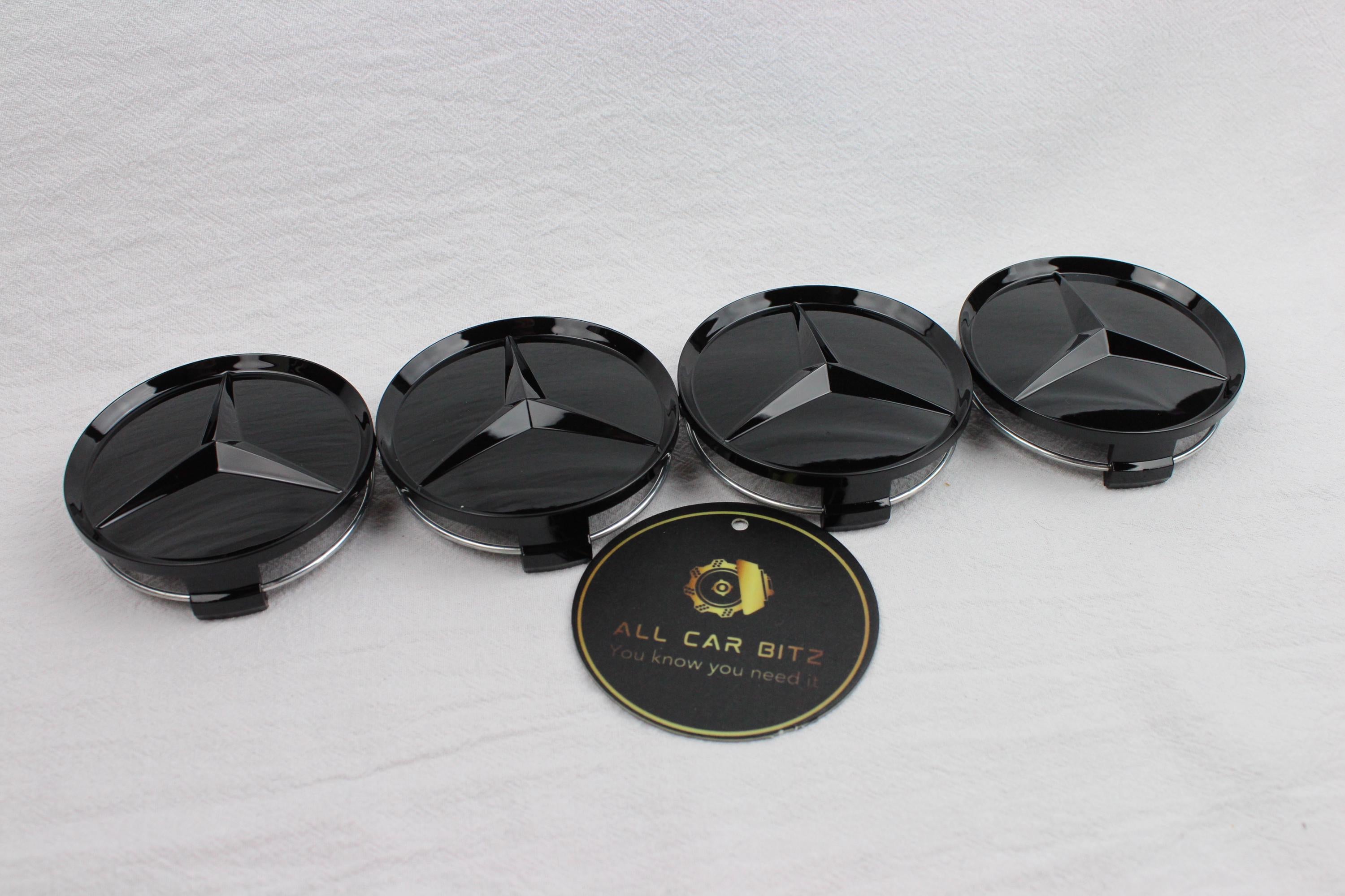 Mercedes-Benz Wheel Centre Caps – Gloss Black Set of 4