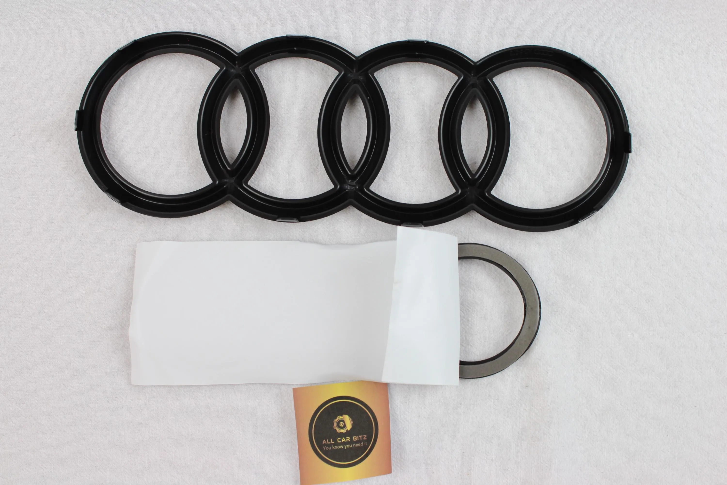 Audi A5 2013- 2020 Saloon Front & Rear Gloss Black Rings Badge Set