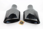 Audi RS3 6"x4" Black Oval Dual Exhaust TailPipe Tips