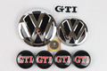 Volkswagen Golf MK7.5 Black GTI chrome Complete Badge & Wheel Cap Set