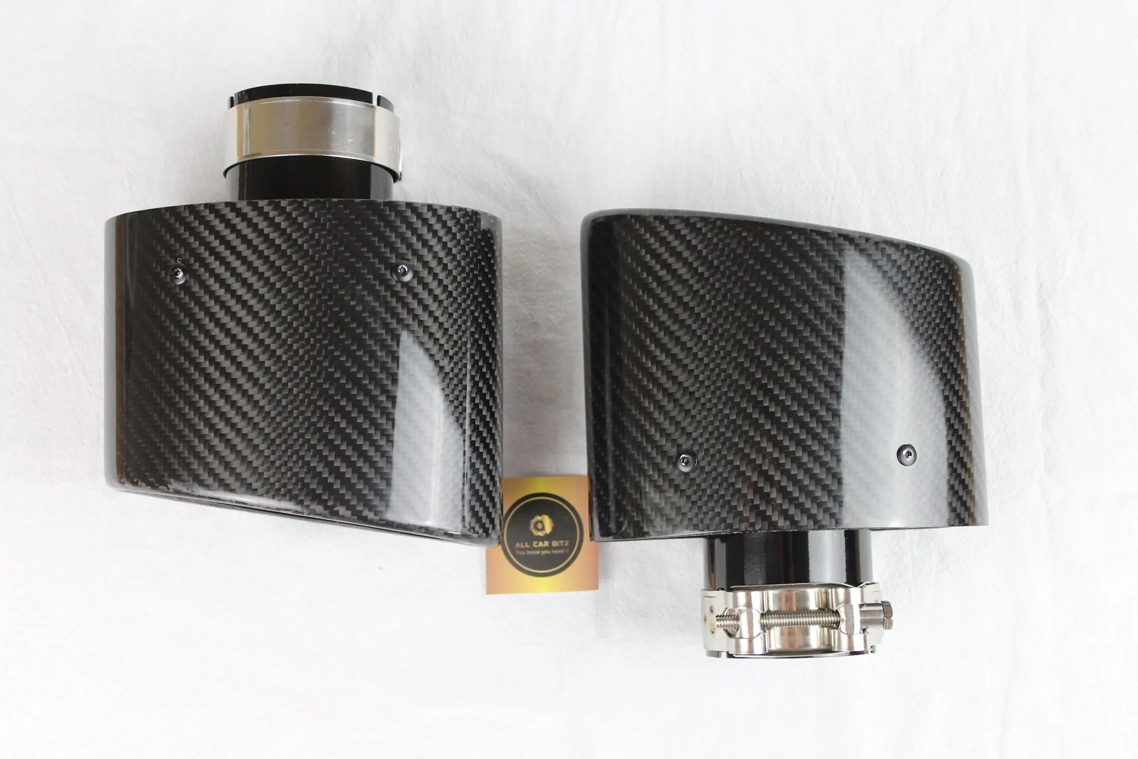 Audi RS3 6"x4" Carbon Fiber Oval Dual Exhaust TailPipe Tips