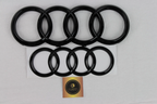 Audi A5 2013-2020 Coupe Front & Rear Gloss Black Rings Badge Set