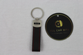 Audi Keychains: Black Audi Logo with leather strap