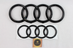 Audi A5 2013- 2020 Saloon Front & Rear Gloss Black Rings Badge Set