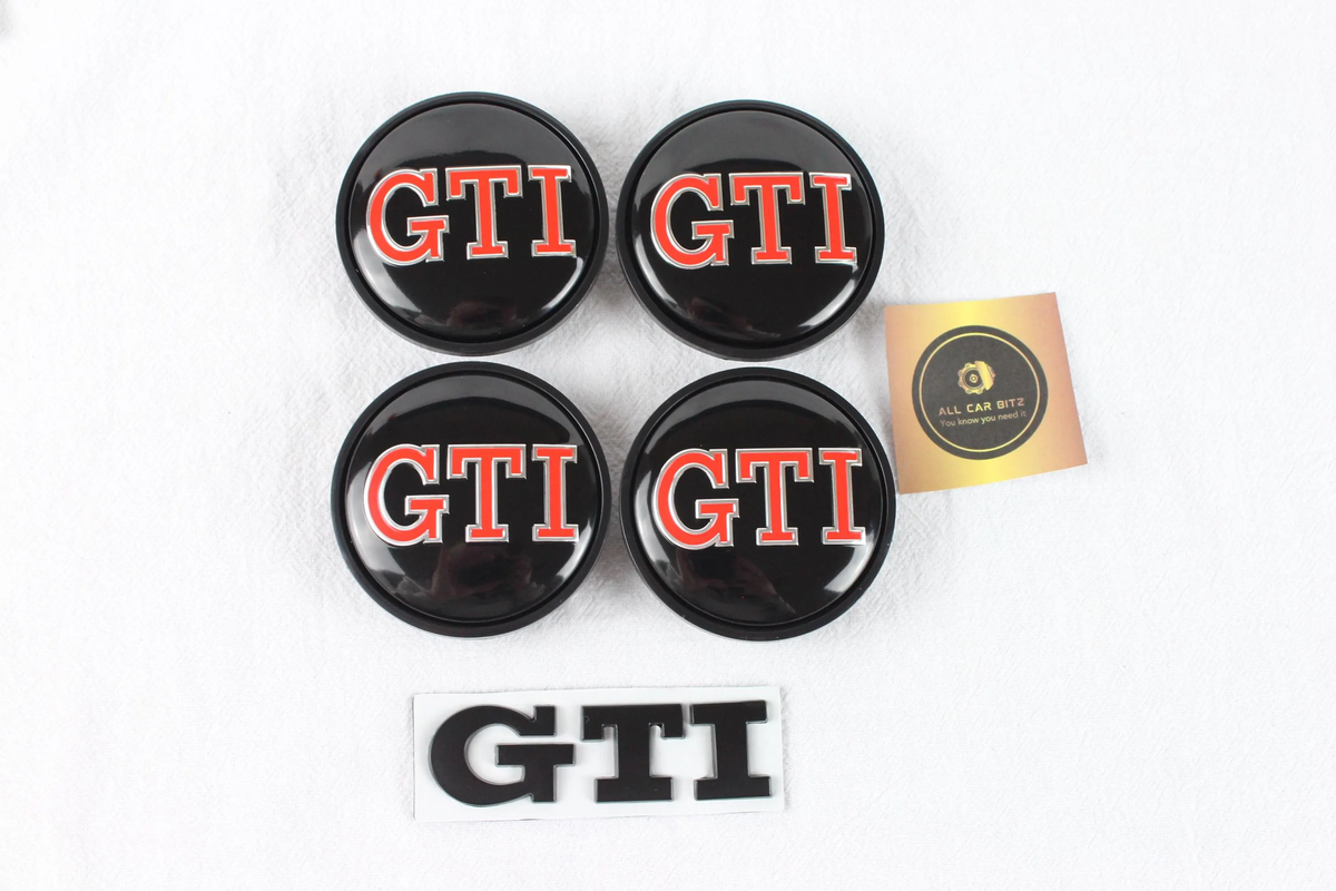 Volkswagen Golf MK7.5 Black GTI chrome Complete Badge & Wheel Cap Set