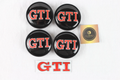 Volkswagen Red GTI Wheel Centre Caps & Badge Set