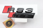 Audi RS3 Front and Rear Badge Set – Gloss Black & Red Emblems