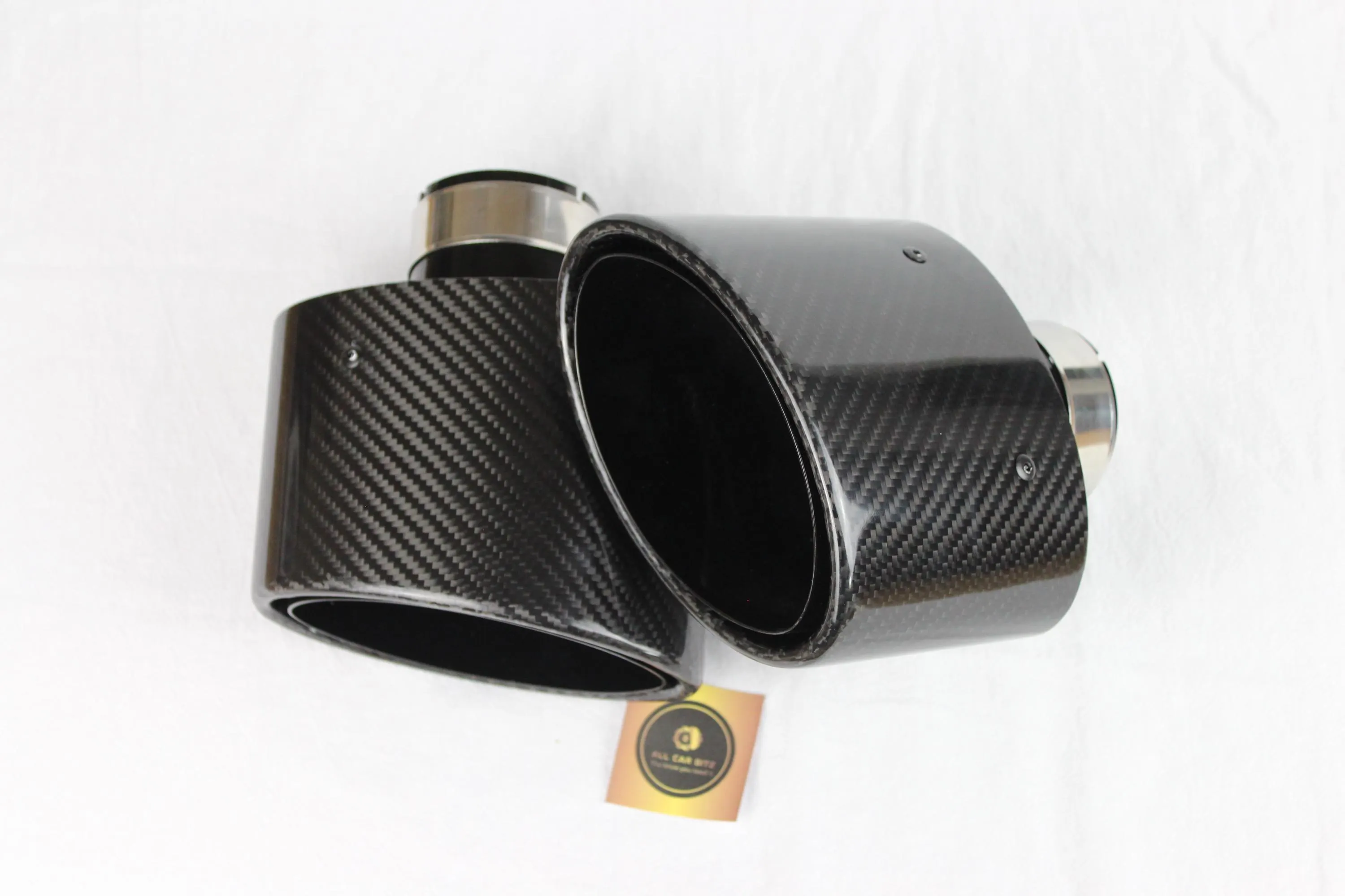 Audi RS3 6"x4" Carbon Fiber Oval Dual Exhaust TailPipe Tips