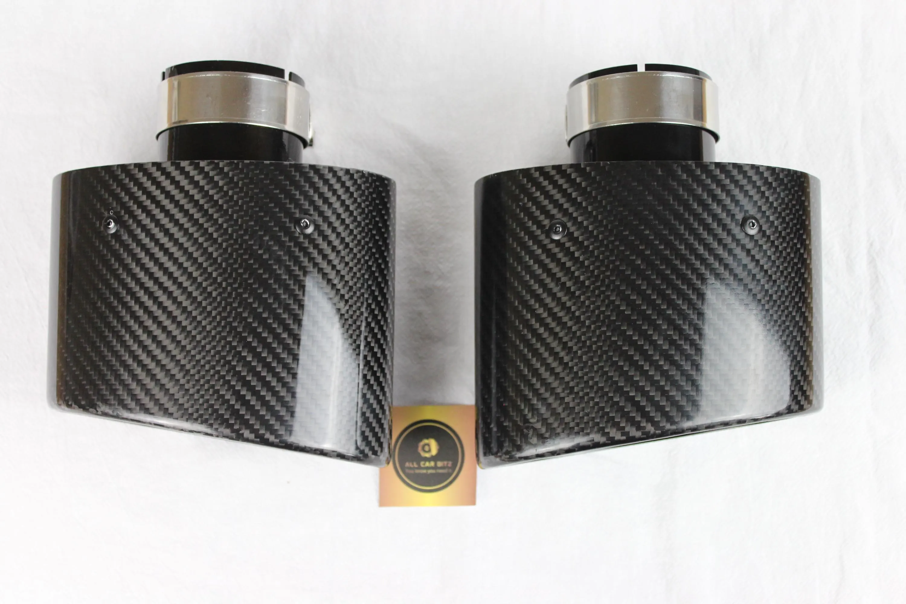 Audi RS3 6"x4" Carbon Fiber Oval Dual Exhaust TailPipe Tips