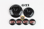 Volkswagen Golf MK7.5 Black GTI Black Complete Badge & Wheel Cap Set