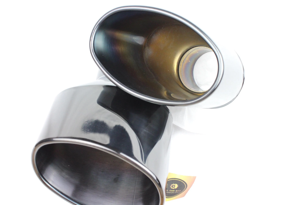 Audi RS3 6"x4" Black Oval Dual Exhaust TailPipe Tips