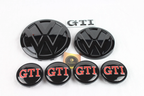 Volkswagen Golf MK7.5 Black GTI Black Complete Badge & Wheel Cap Set