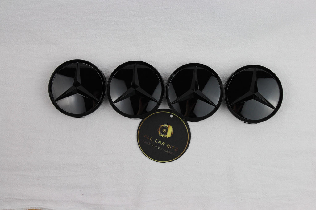 Mercedes-Benz Wheel Centre Caps – Gloss Black Set of 4