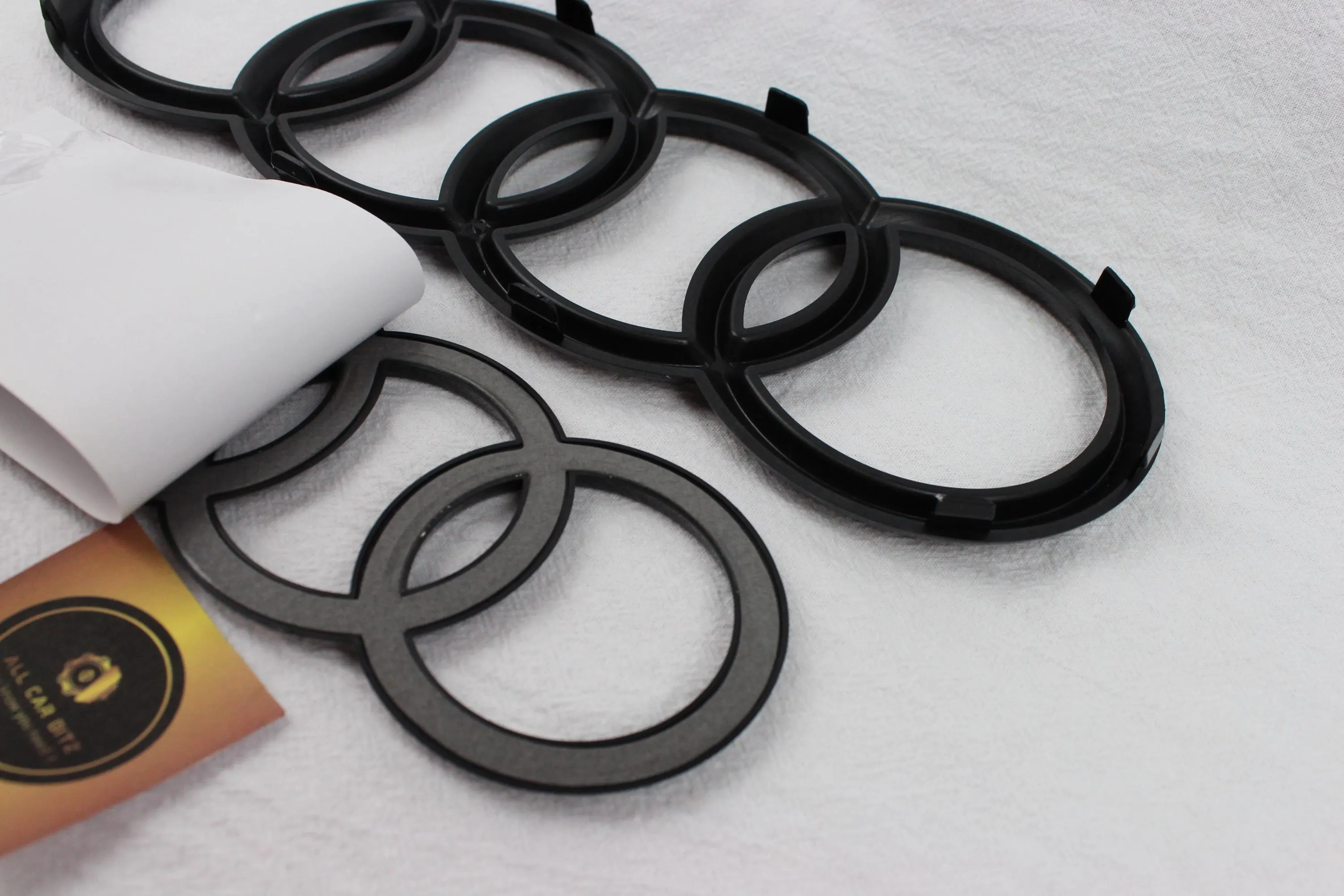 Audi A5 2013-2020 Coupe Front & Rear Gloss Black Rings Badge Set