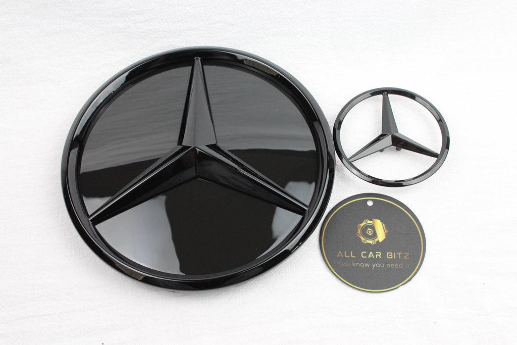 Mercedes-Benz C-Class 2019-2023 Gloss Black Front & Rear Badge Set