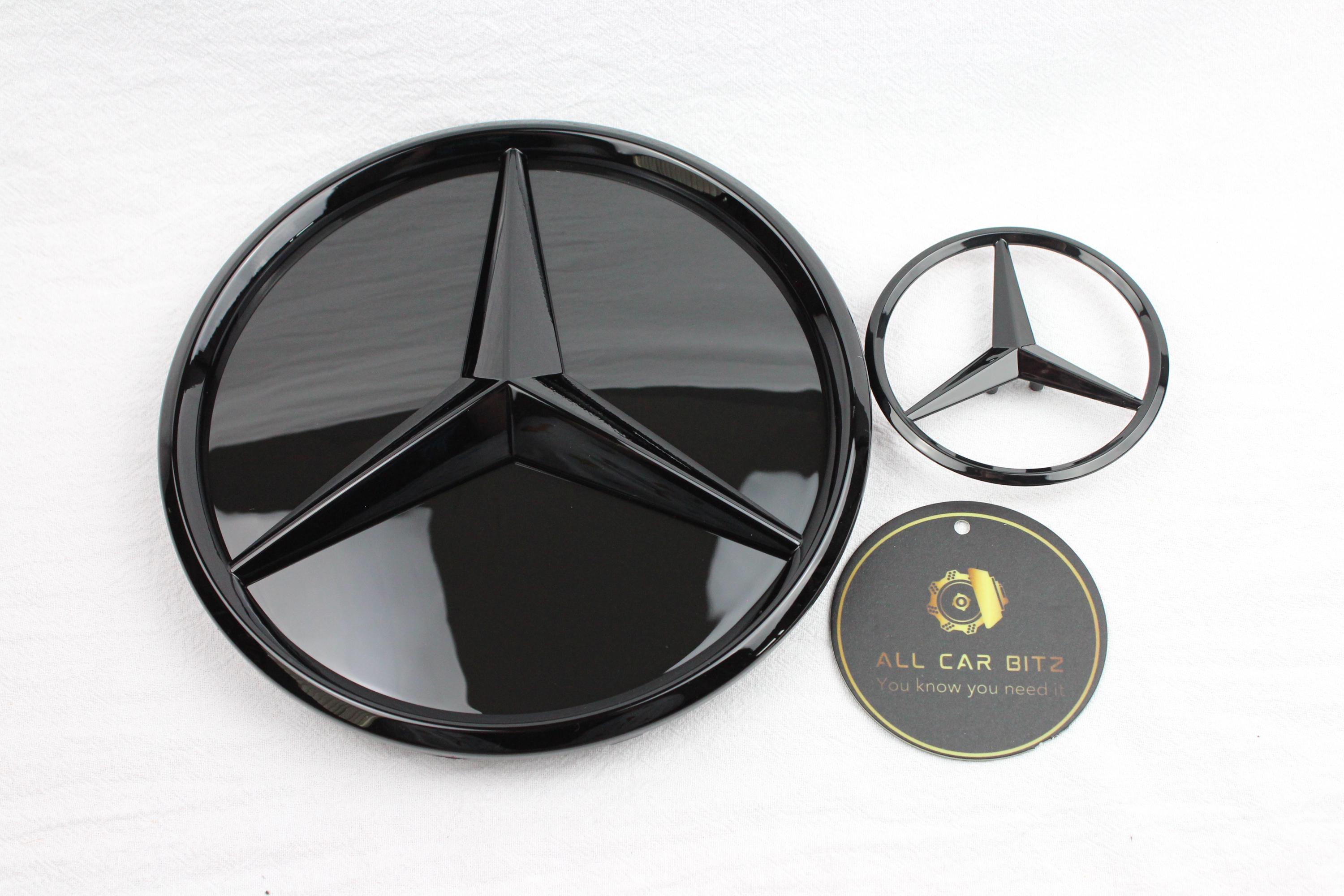Mercedes-Benz C-Class 2019-2023 Gloss Black Front & Rear Badge Set