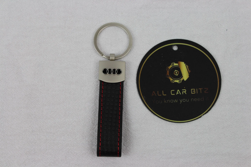 Audi Keychains: S Line, Silver Rings, Black Rings (Leather Strap)