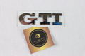 Chrome Volkswagen GTI logo badge