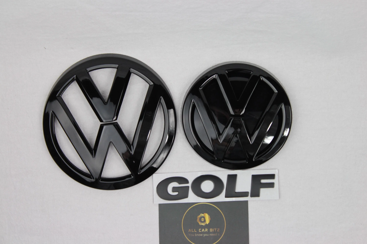 VW Golf MK7 black Badge Set – Front, Rear & GOLF Lettering