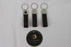 Mercedes Logo Keychain – Carbon Fibre Effect Leather Key Ring with Red Stitching
